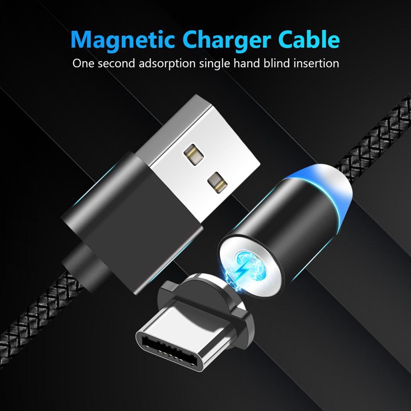 Magnetico di Tipo C Cavo Per Huawei P40 Lite P30 P30 Pro Compagno 30 Lite 20 Pro Xiaomi 9 8 A3 10 Lite Dual USB di CONTROLLO di qualità 3.0 Veloce Caricabatteria Da Auto