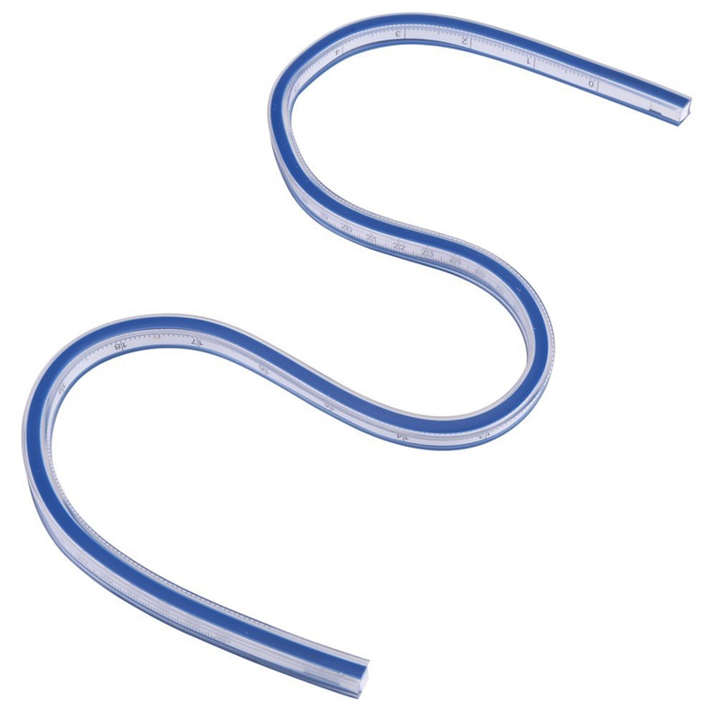 1Pc Flexible Curve Ruler Helix Drafting Measuring Tool Soft Plastic Tape Measure 30cm Engineering Drawing Graphics Ruler