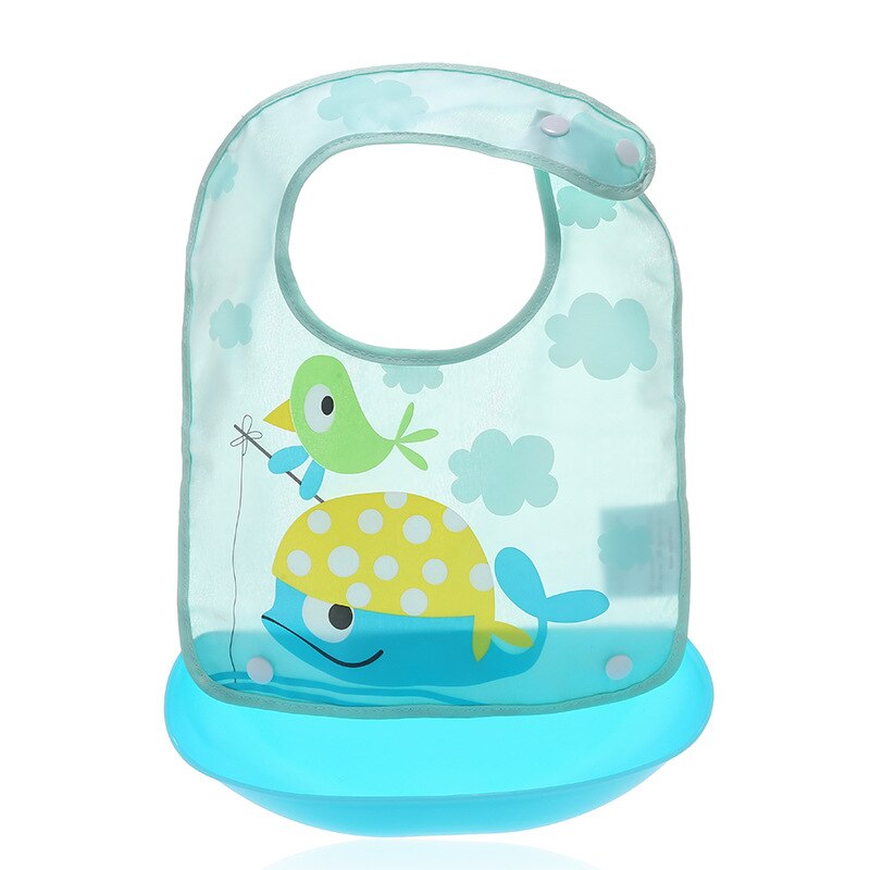 1 Pcs Waterproof Baby Bibs Apron Cute Cartoon Baby Bibs Towel Adjustable Detachable Baby Burp Bibs Infant Supplies: Blue whale