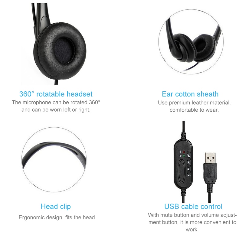 Call Center Bedrade Headset Met Microfoon Telefoon Operator Hoofdtelefoon Noise Canceling Voor Computer Telefoons Desktop Dozen
