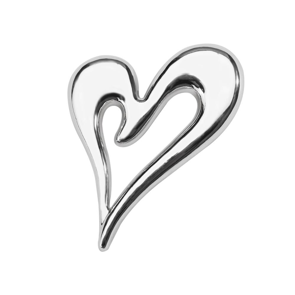 AENSOA Hollow Heart Pins Brooches for Men Women Unisex Brooch Pins Wedding Jewelry Brooch Christmas Year: Silver Color