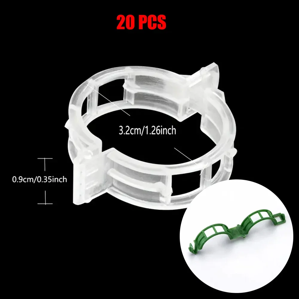 20 pièces Clips de cerclage de vigne de jardin plante groupée boucle porte-anneau tomate jardin plante Support outil jardinage Supports outils: green