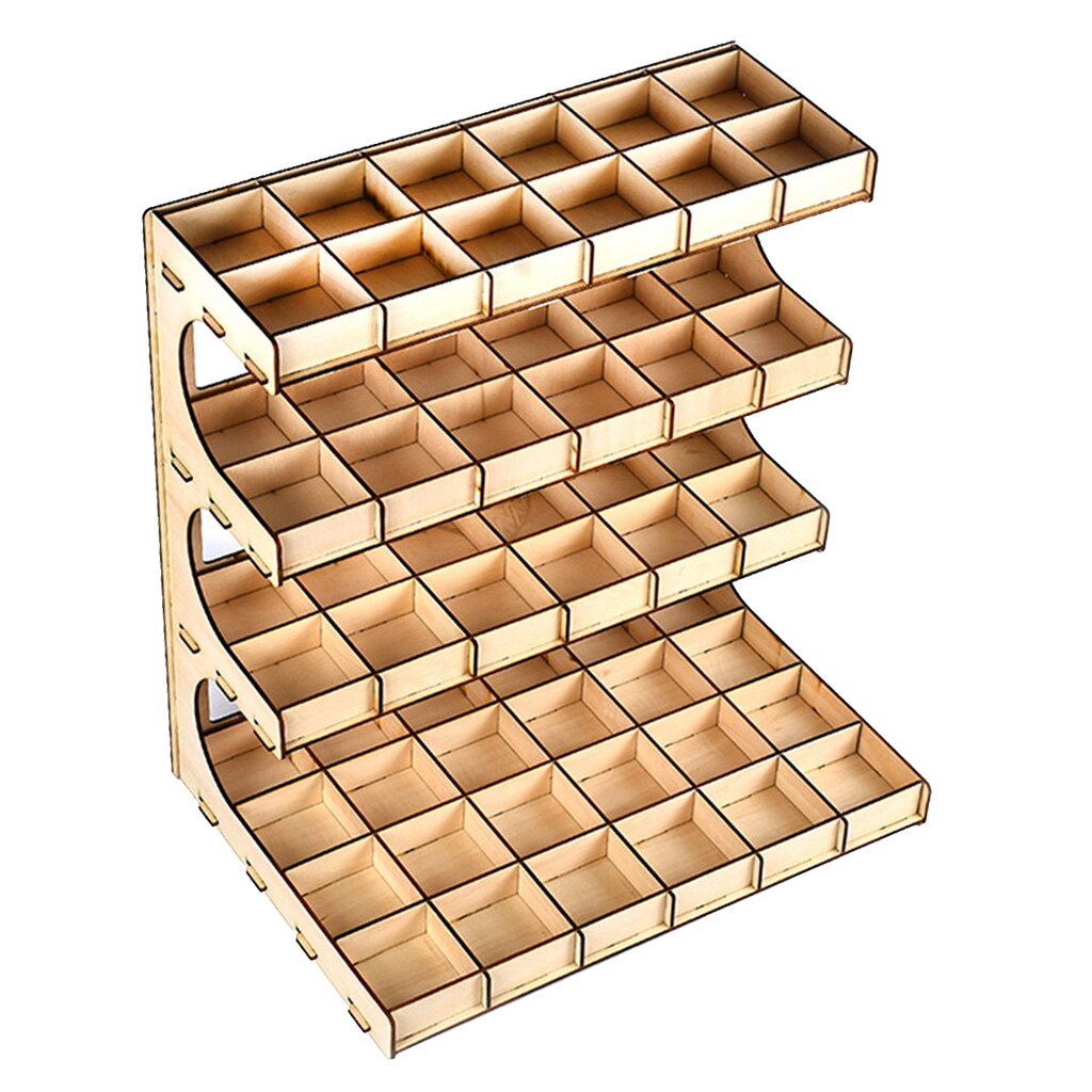 DIY Craft Pigment Color Paint Ink Wooden Storage Rack Model Holder Stand: F
