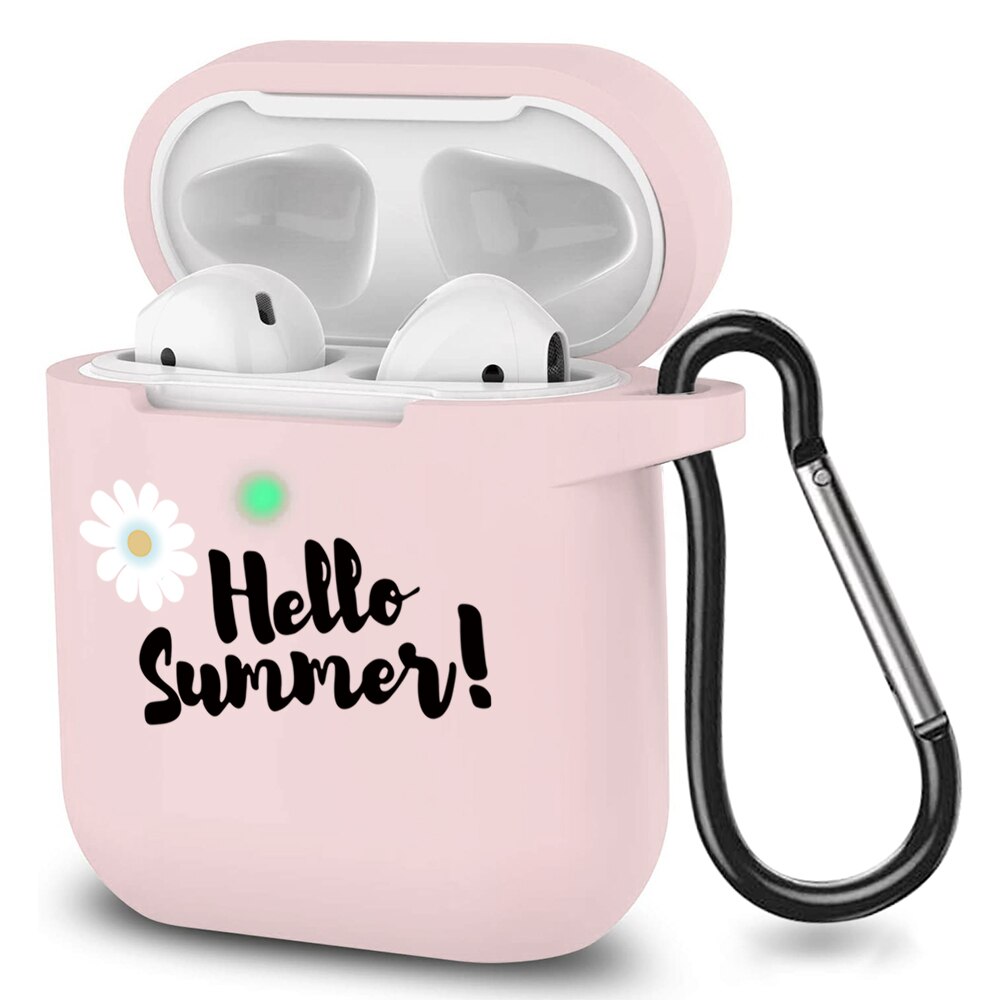 Case For Airpods 1&2 Cute Earphone Case Love Heart Daisy Floral Wireless Earphone Accessories for Apple Airpods Soft Cases Bags: baijuhel2d