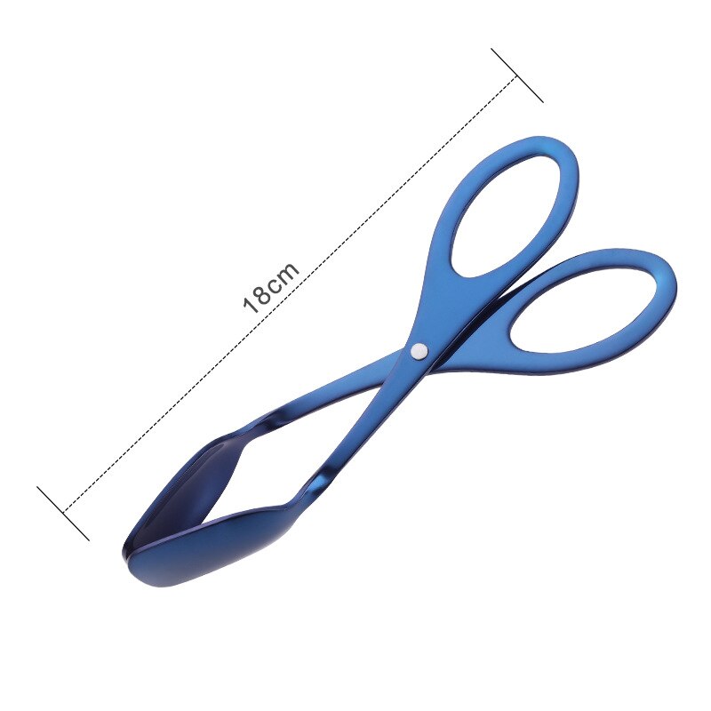 Food Tongs Stainless Steel Food Clips Barbecue Buffet Salad Scissors Egg Bread Tongs Cooking Tools Kitchen Gadgets: Blue