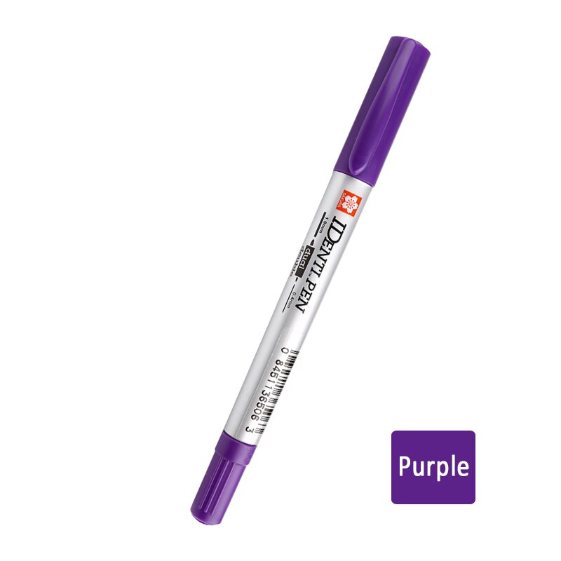 Lifemaster Sakura Identi Pen Fijne En Extra Fijne Permanente Inkt Dual Point Marker Mark Op Alles 8 Kleur Beschikbaar: Paars