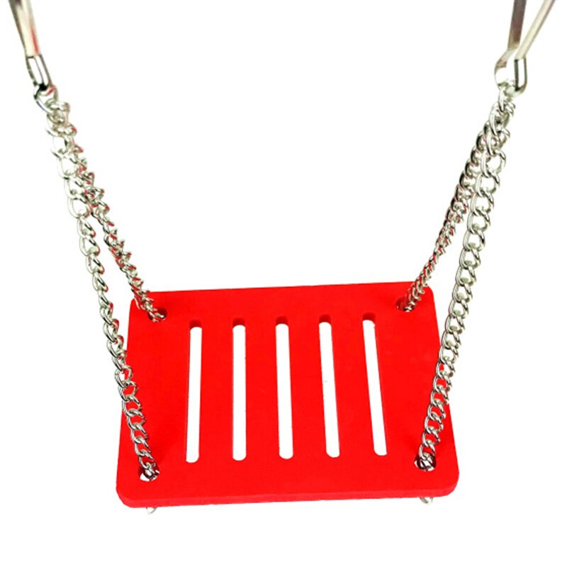 Juguete columpio para hámster, soporte colgante para conejillo de indias, jaula de juguete para ejercicio para mascotas pequeñas, con cadena de suspensión, plataforma para hámster: Red
