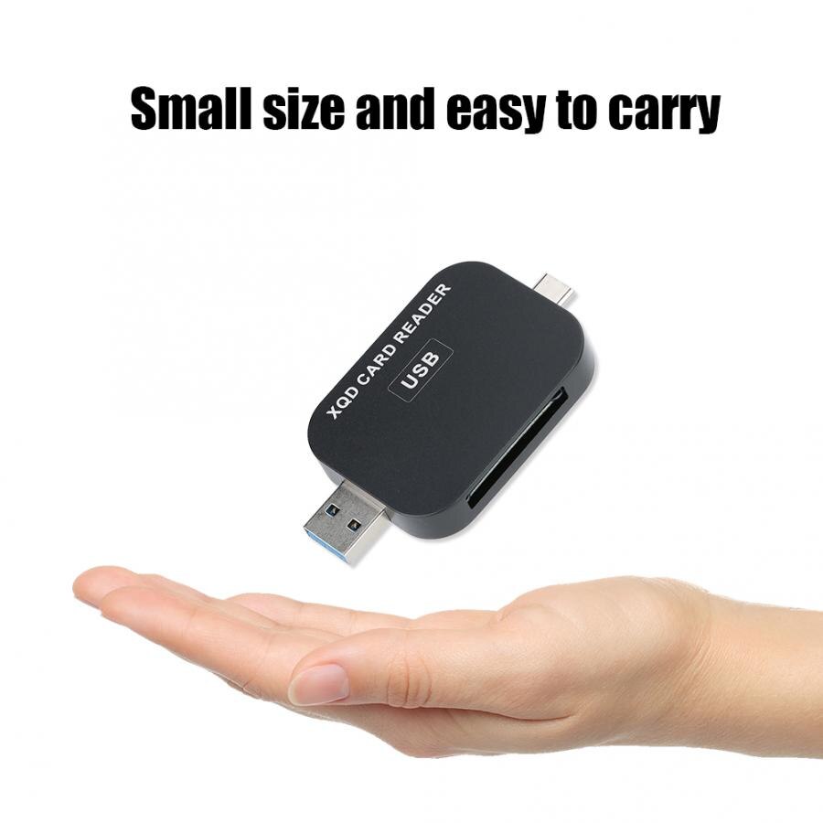 Memory Card Reader 2 in 1 USB3.0 Aluminum Sandblasted Shell Black Reader 500MB/S