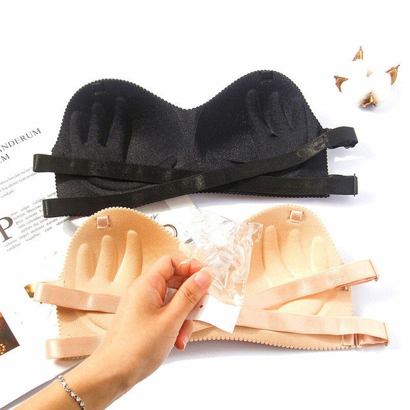 Seamless One-piece Tube Tops Women Removable Pads Intimates Basic Black/Skin Womens Strapless Bra Bandeau Tube Top