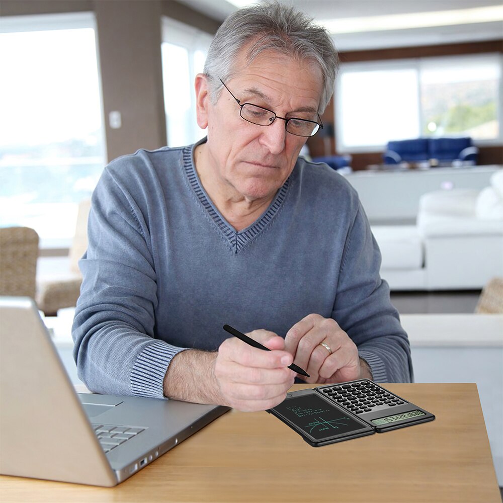 Calculadora Científica plegable con pantalla grande Digital de 10 dígitos, tableta de escritura borrable, almohadilla de dibujo Digital, cálculo de matemáticas