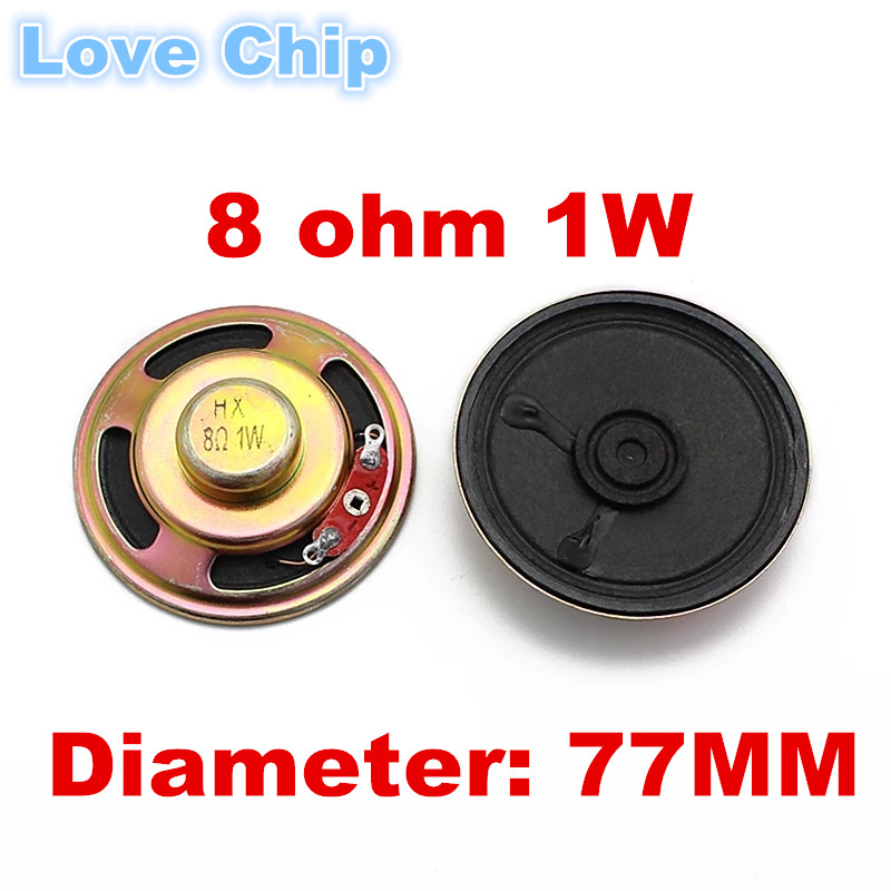 2 uds Mini altavoz ultrafino Original 16 ohmios 8 ohmios 0,5/1/2 vatios 0,5 W 1W 2W 3W 8R diámetro 50MM 57MM 66MM 77MM altavoz