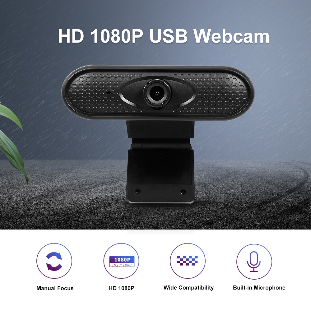 Webcam 1080P Handleiding Focus Web Camera Voor Computer Usb Web Camera Met Microfoon Drive-Gratis Web Cam Voor pc Laptop Black