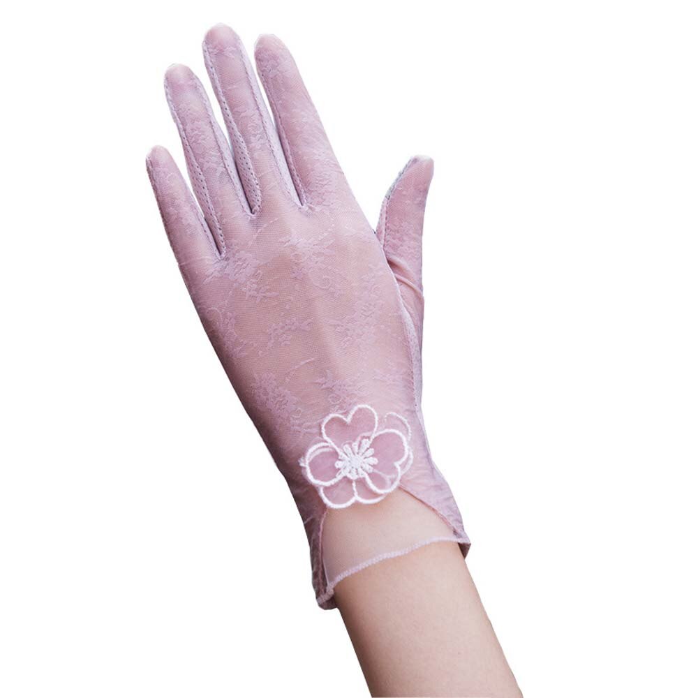 Zon Bescherming Handschoenen Vrouwelijke Zomer Uv Bescherming Dunne Gedeelte Rijden Kant Ijs Zijde Full-Vinger Handschoenen: DPB