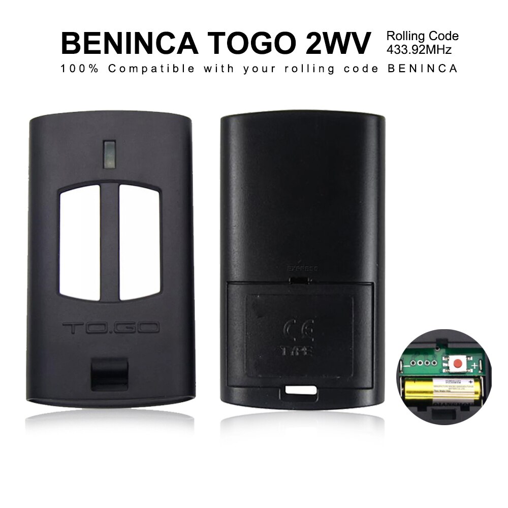 Telecomando BENINCA compatibile per andare WV 2WV a. andare2WV andare2WV 433mhz per il codice di rotolamento della porta del box auto