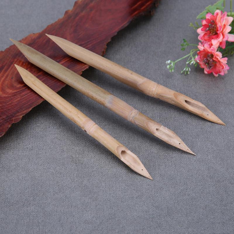 3 pièces/ensemble outils de poterie en argile polymère fort stylo en bambou dur façonnage stylos à roseaux en bambou façonnage d'outils en céramique