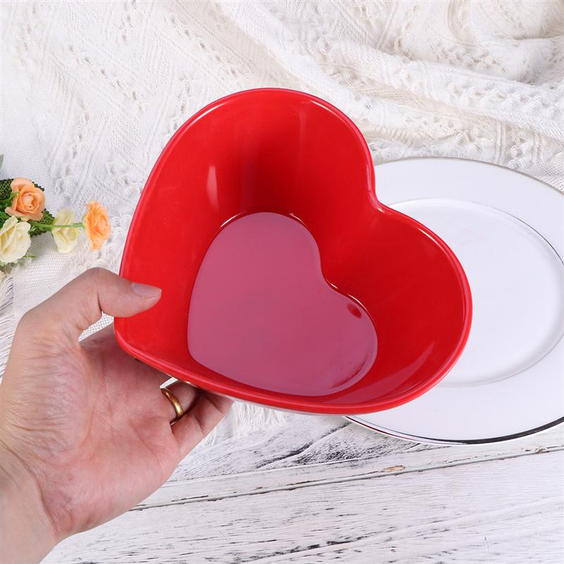 Cuenco de melamina con forma de corazón para el hogar, bol pequeño giratorio para ensaladas, vajilla de porcelana de imitación, cuenco para condimentos de encaje