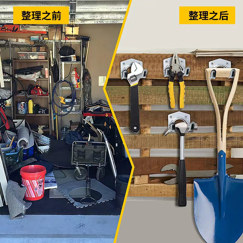 1/5/10 Stuks Hanger Sets Gereedschap Opslag Haken Muur Mount Metalen Dubbele Haken Garage Schuur Opknoping Organizer Tuinbeugel