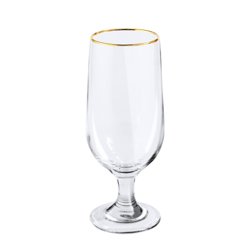 Crafted Wine Glass Goblet Beer Champagne Glasses Gold Line Drinking Juice Vodka Wine Glass Cups for Home Party Bar Restaurant: 350ml