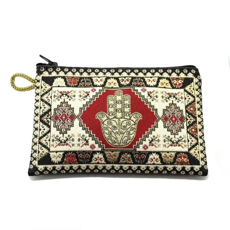 Purse Turkish. Fabric zipper purse, fatima Istanbul hand