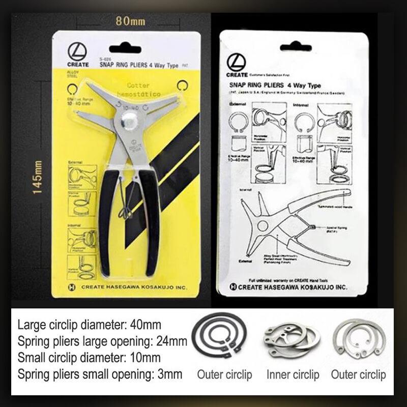 2-in-1 Snap Ring Pliers Internal External Pliers Retaining Clips Multifunctional Snap Ring Circlip Pliers For Hand Tool