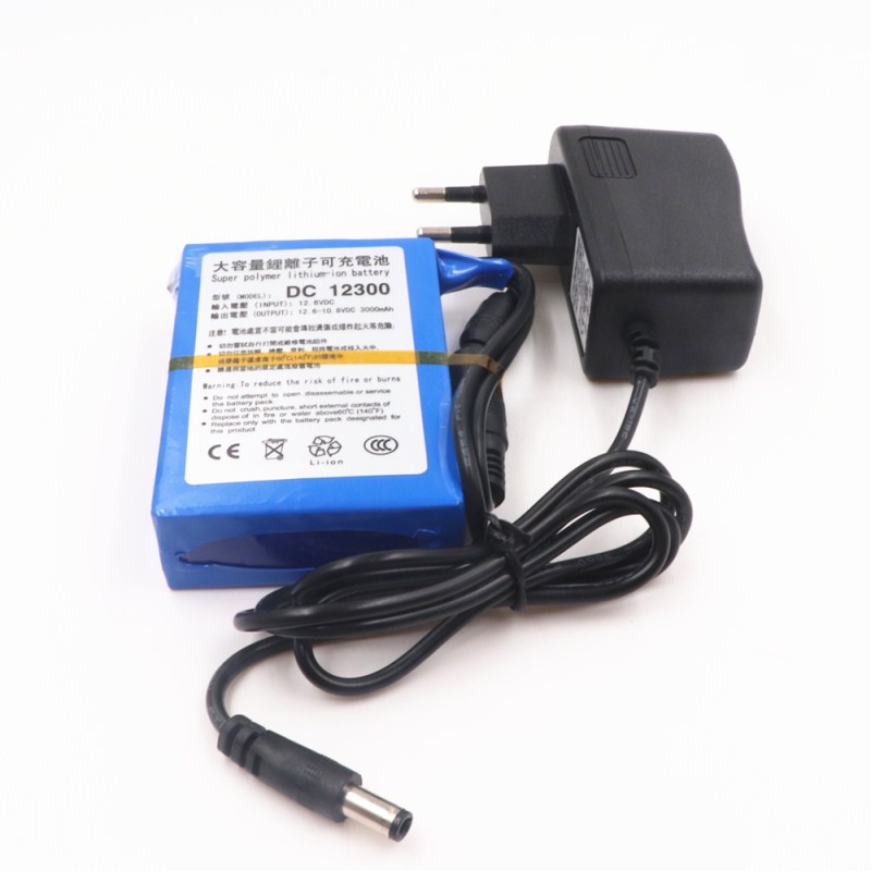 100% nuovo DC 12V 3000mAh Li-ion DC12300 batteria ricaricabile Super con spina per batterie per telecamere CCTV Baterias Bateria