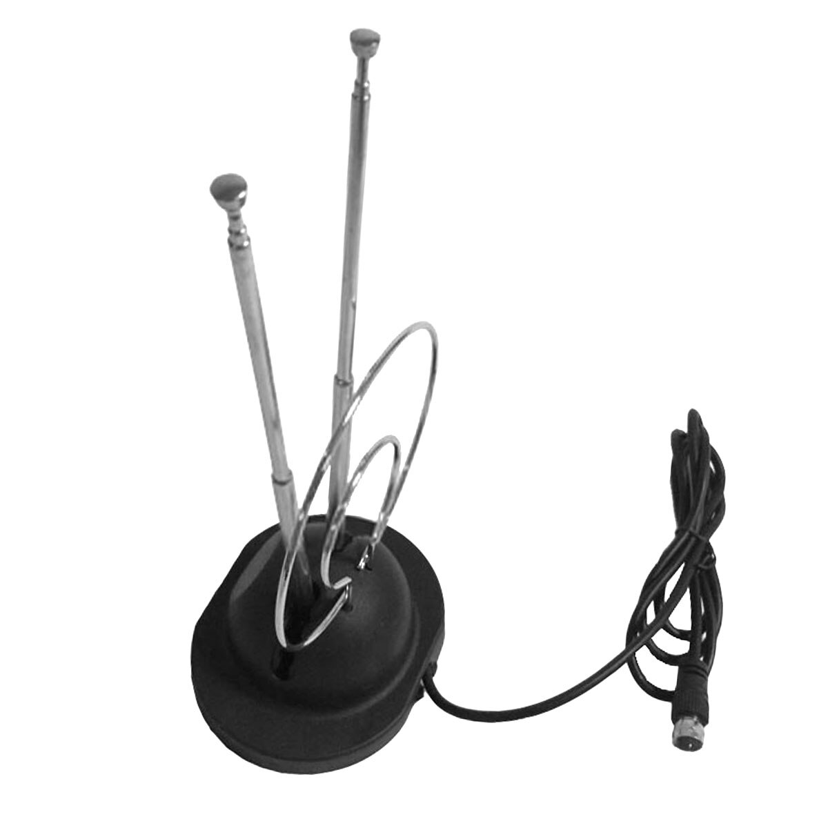 Antena aérea de tv com orelhas de coelho, digital, hdtv vhf uhf sinal com cabo coaxial