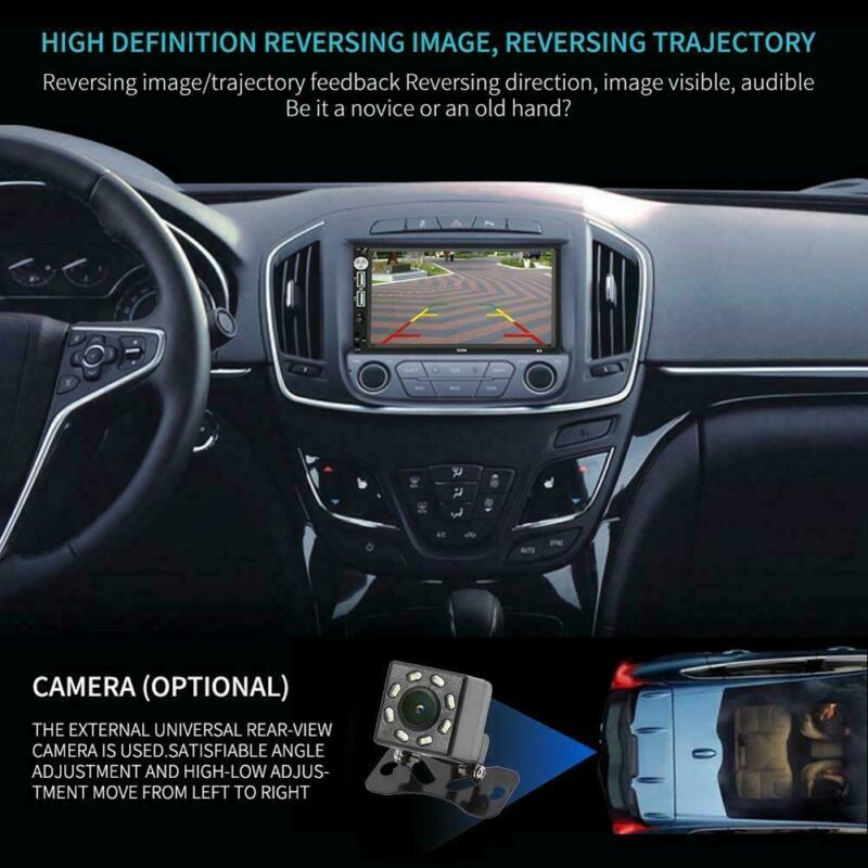 7" Double 2 DIN Head Unit Car Stereo Radio HD MP5 Player Touch Screen BT Radio FM/USB/AUX + Free Rear Camera