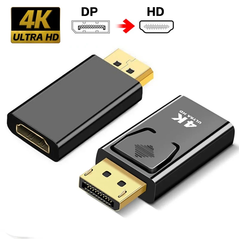 4K DP DisplayPort to HDMI-compatible Adapter Converter Display Port DP to HDMI-compatible HDTV Adapter Video Audio PC Laptop: Default Title