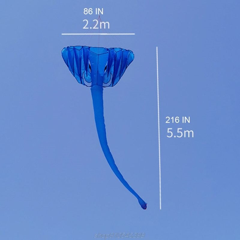 Elephant Kite - Large Frameless Soft Parafoil for Family Outdoor Sports