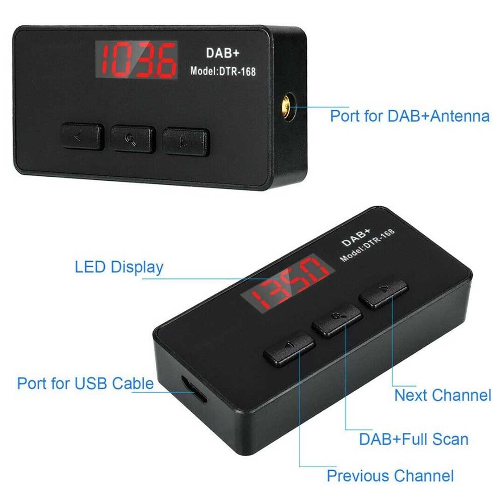 Dab + Auto Radio Ontvanger Aux Fm-zender Adapter + Antenne Radio Auto Radio Stereo Multimedia Autoradio Speler