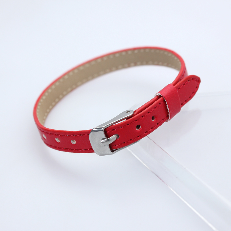 Nueva pulsera de cuero PU de 8mm para dijes deslizantes, pulsera con letras, Collar para mascotas, accesorios DIY, fabricación de joyas para mujer: Blanco