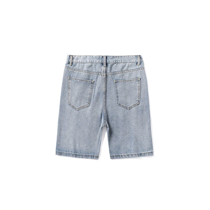 Five-point denim shorts men's summer loose trend straight 5-point pants ins tide summer thin section