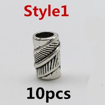 10 unids/pack de plata tibetana viking 4 estilos de pelo trenza temor dreadlock barba anillos accesorios traje Delgado trenzas: 10pcs Style1