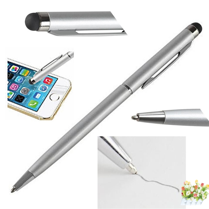 2 In 1 Mini Voor Laptop Ingebouwde Balpen Metalen Capacitieve Touch Pen Stylus Screen Voor Telefoon Tablet
