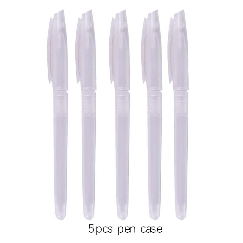 1Set inchiostro scomparsa pennarello in tessuto colorato penna cancellabile ad acqua per trapuntatura tessuto artigianale fai da te sartoria accessori per il cucito: 5pcs holder