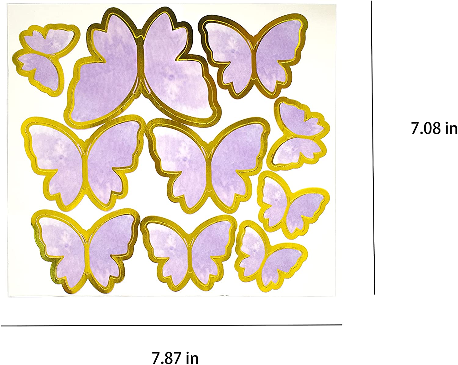 Décoration de gâteau en forme de papillon à faire soi-même, Toppers de Cupcake, papier violet et rose, carte papillon, déesse de la fête des mères, beau décor de gâteau, 10 pièces