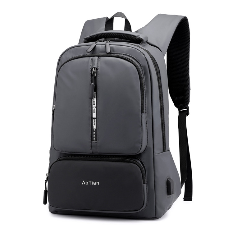 AOTIAN Business Backpack Travel USB 17 Inch Laptop Backpack Men School Bookbag Bag Office Male Nylon oxford Daypacks Mochila: Gray