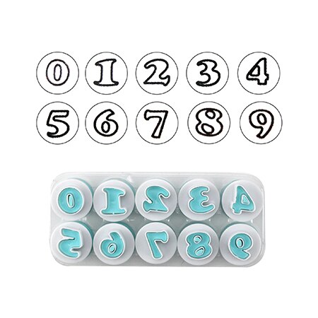 Bagning form bogstav fondant kage udstikker 26 stk store & små bogstaver alfabet og 10 stk nummer kage dekorationsværktøj: Digital