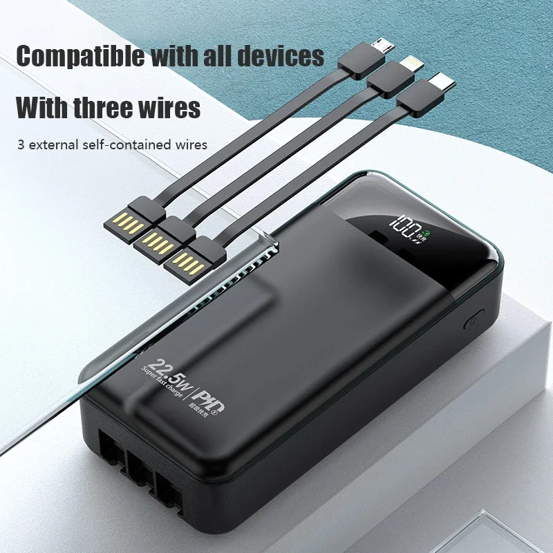 Powerbank 100000 mah med 22.5w pd hurtiglading powerbank bærbar batterilader poverbank for iphone xiaomi huawei