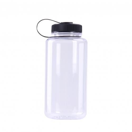 Sport Water Fles 1000Ml Brede Mond Grote Capaciteit Drink Cup Draagbare Mok Outdoor Reizen Draagbare Drinken Fles Transparant: Transparent