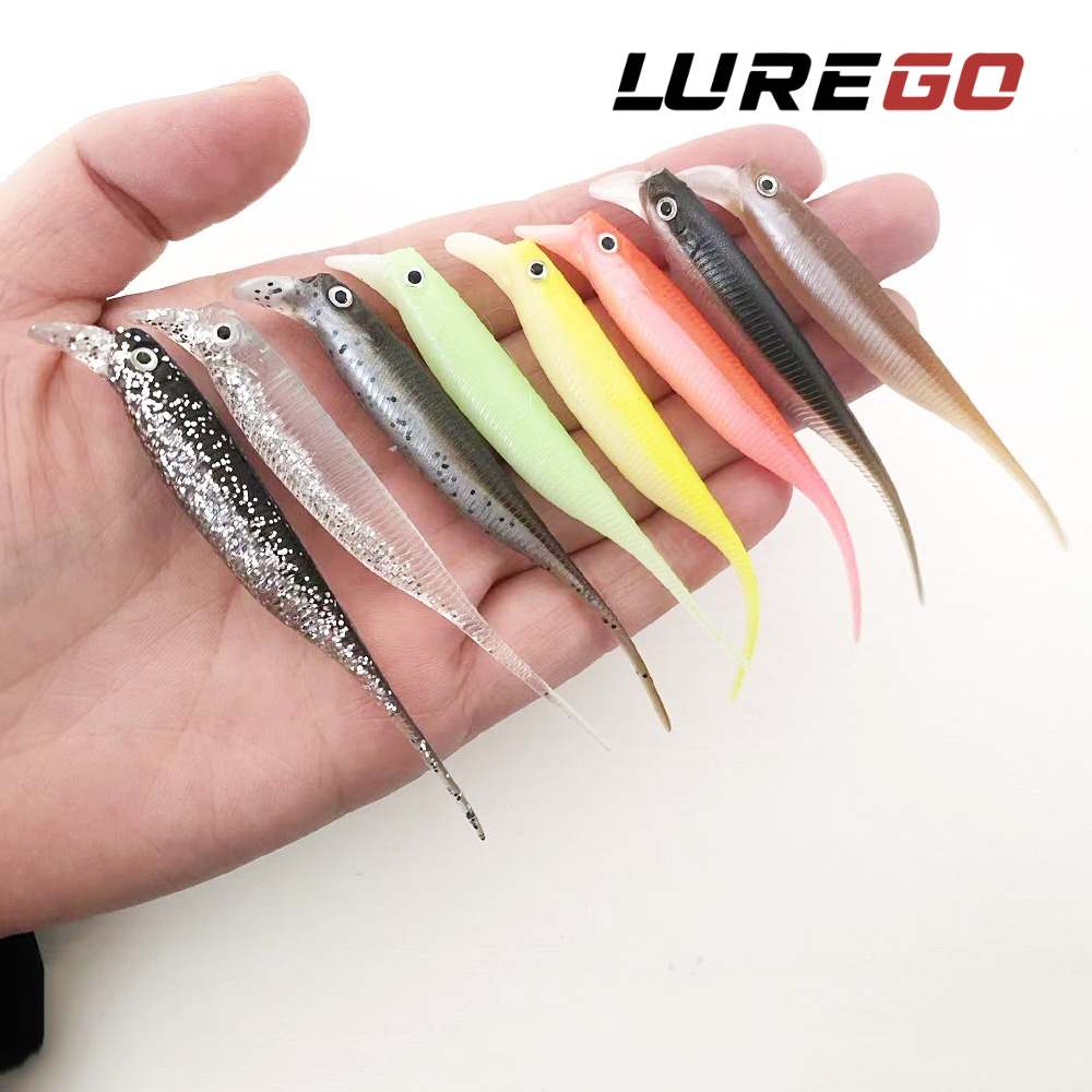 6PCS Fishing 80mm/ 2.5g Crankbait Soft Lure - Dual Color Lipped Swimbait | Slow Sinking Wobble Action