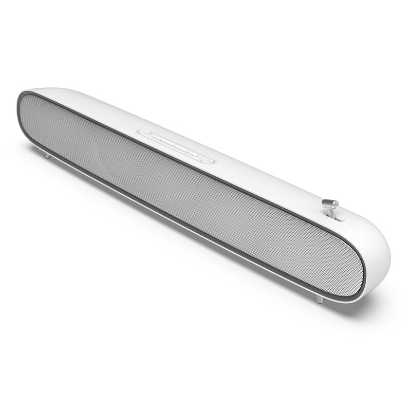 Home Theater Soundbar Voor Tv Computer Fun Schakelaar Draadloze Bluetooth Speaker Surround Stereo Subwoofer Sound Box Aux Tf Boombox: White