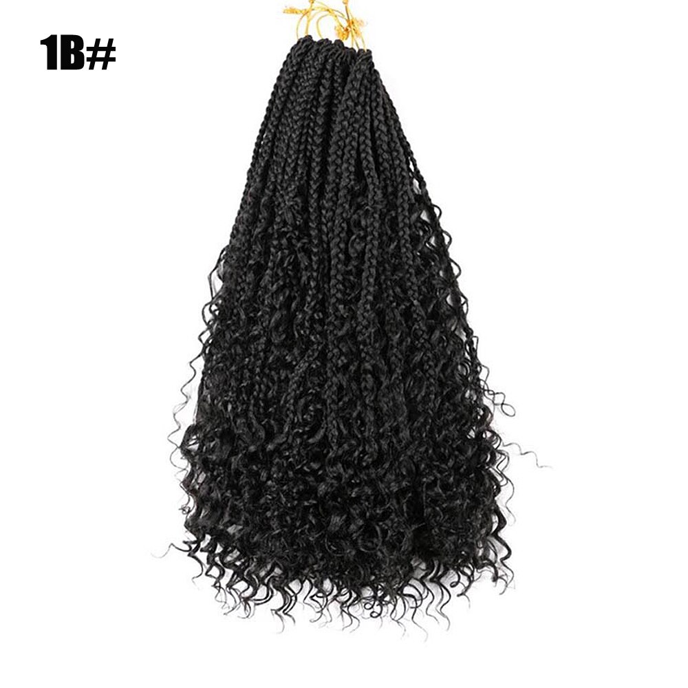 Crochet Braid Hair Messy Goddess Box Braids Hair With Curly Ends 22 Inch Synthetic Ombre Braiding Hair Extension For Black Women