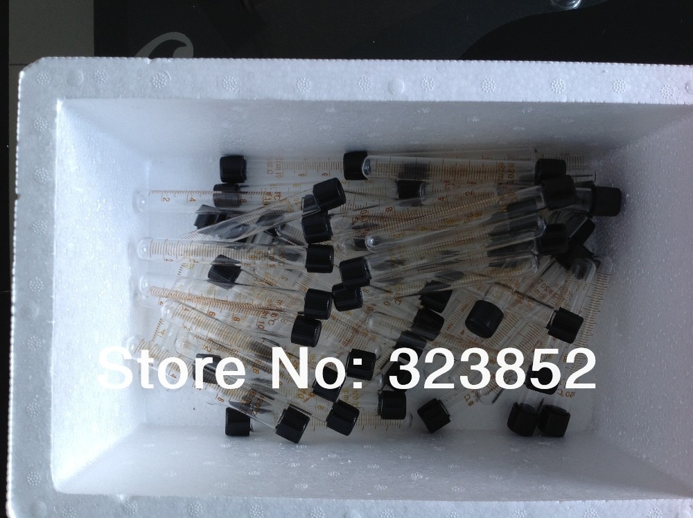 25 sztuk 10ml śruba górna rura 15x124mm szklana miarka probówki zakrętki z silikonowe gumowe wkładki autoklawowalne