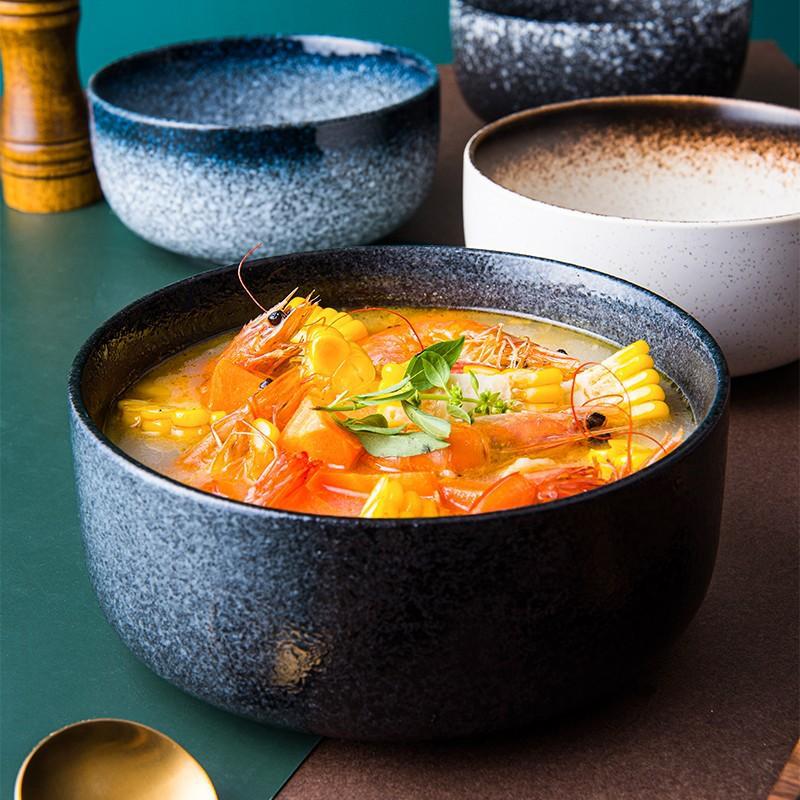 Japansk stil keramisk nudelskål restaurant suppeskål ramen matte frukt risskål servise restaurant kjøkkenverktøy