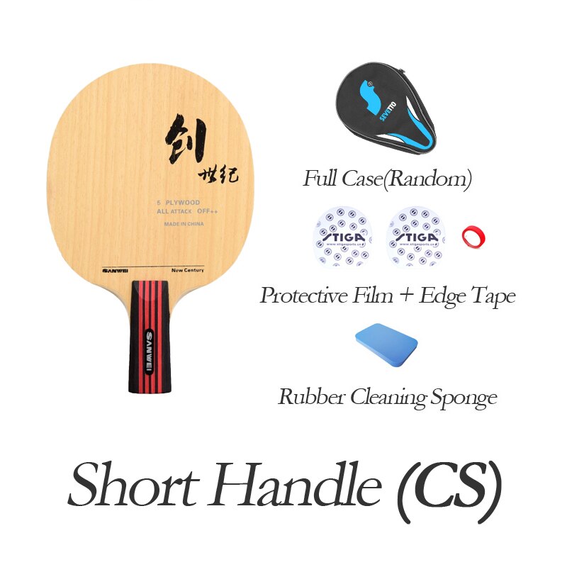 SANWEI Century Table Tennis Blade (5 Ply Wood, Allround) Racket Ping Pong Bat Paddle: CS QP FT HMC