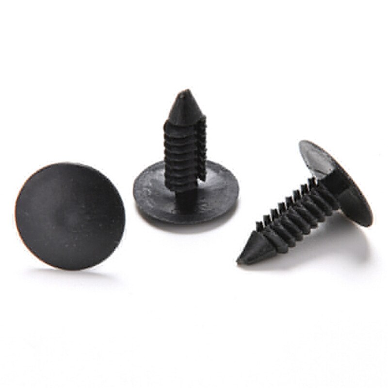 100 stuks diameter deurbekleding zwarte kunststof klinknagelclipbevestiging voor autovoertuig 6mm