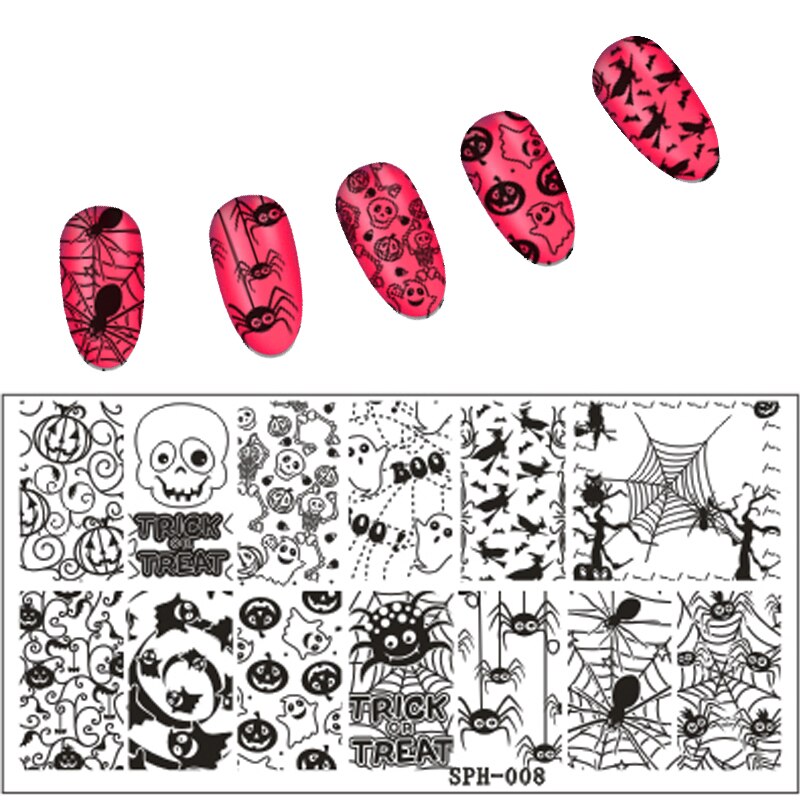 Kerst & Halloween Patroon Nail Stempelen Platen Afbeelding Stempelen Nail Art Manicure Template Nail Stempel Gereedschap
