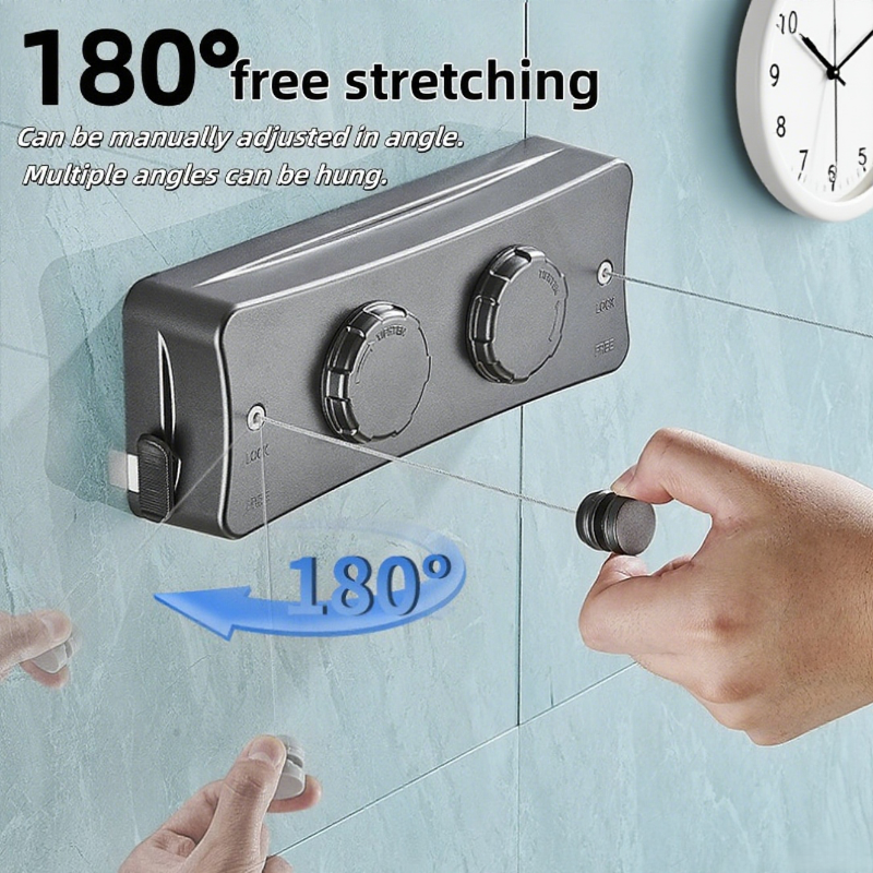 Suszarka na pranie ze stali nierdzewnej, wysuwana, o długości 5,1 metra, robić użytku wewnątrz i na zewnątrz, trwała, robić suszenia ubrań, idealna robić pralni, domu, na patio, balkonie.