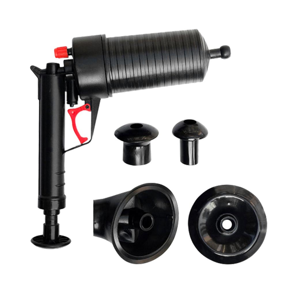 Toilet Dredge Plug Air Power Pump Bathroom Drain Cleaner Sink Blockage Remover Bathroom Drain Cleaner Sewer Blockage Tools: Black